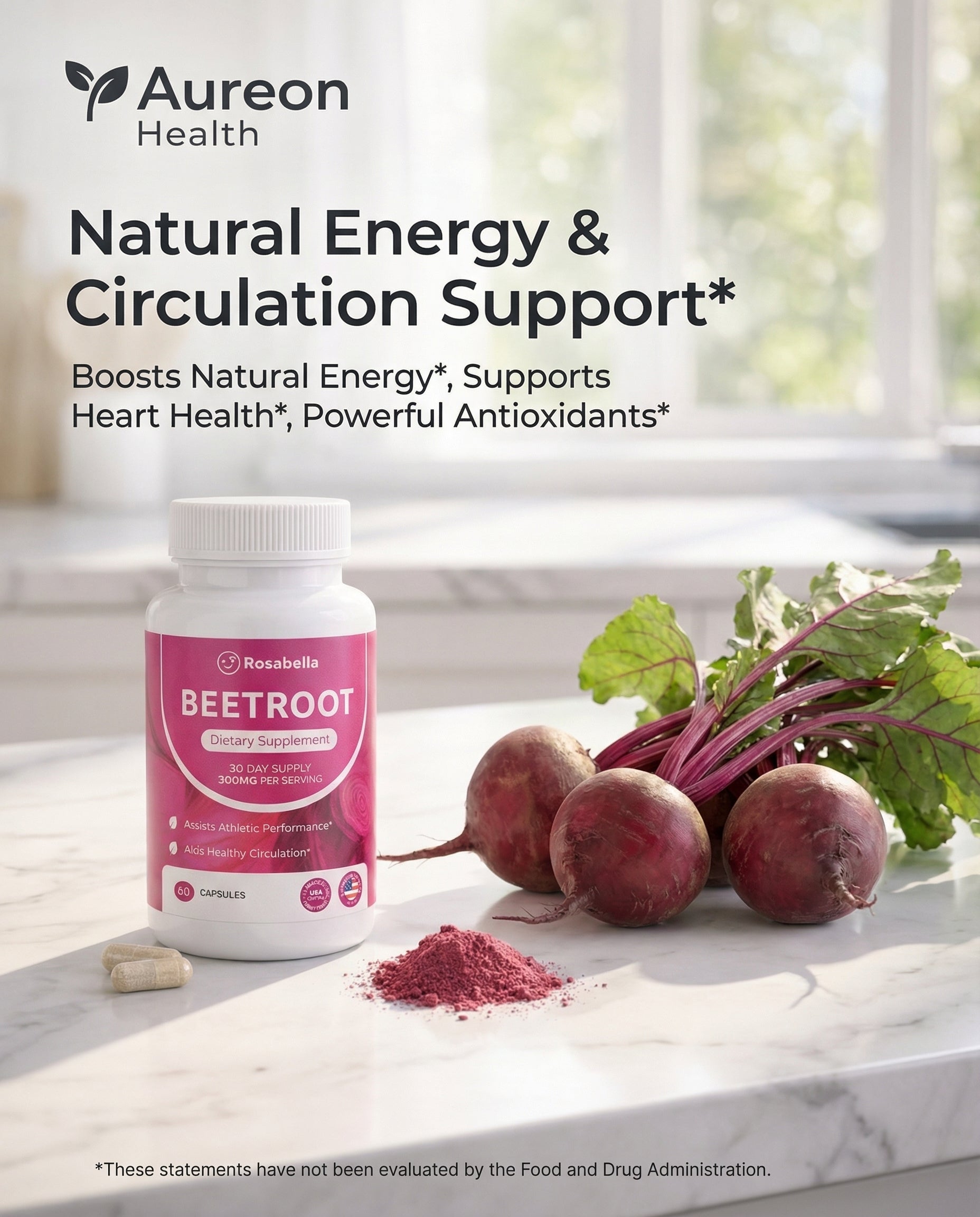 Rosabella Beetroot Capsules – 60 Count
